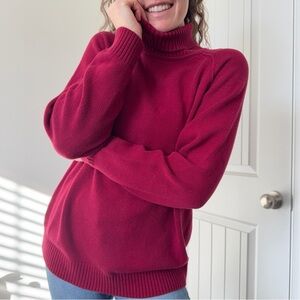 Jeanne Pierre Red Turtleneck Sweater